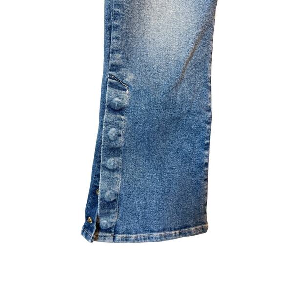 FRAME Le Crop Mini Boot Jeans Button Flare Detail Sz 28 EUC $315 MSRP Alta Pura - Picture 7 of 9